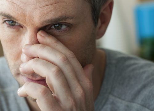 Man with droopy eyelids