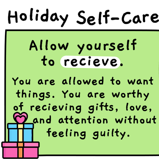 Holiday self-care graphic